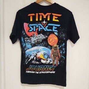 RARE Time Space "Journey Through the Stratosphere" Black Cotton Graphic Tee M